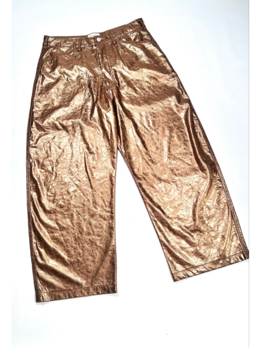 NWT Anthropology Pilcro Pants Wide Leg Pants Size 29 Bronze Metallic - Picture 3 of 8